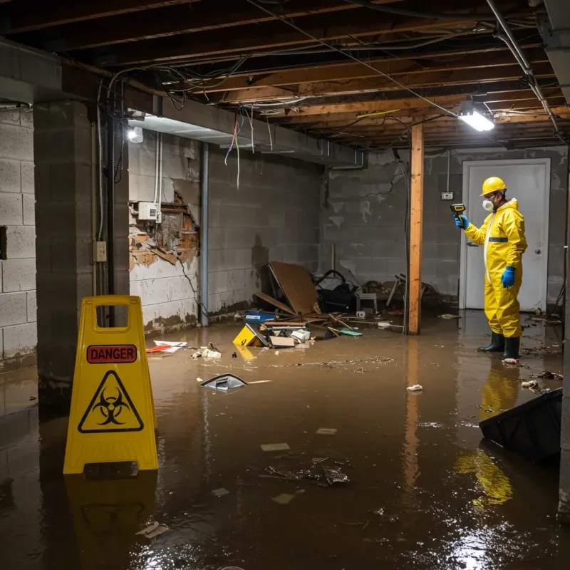 Flooded Basement Electrical Hazard in Marion County, IL Property
