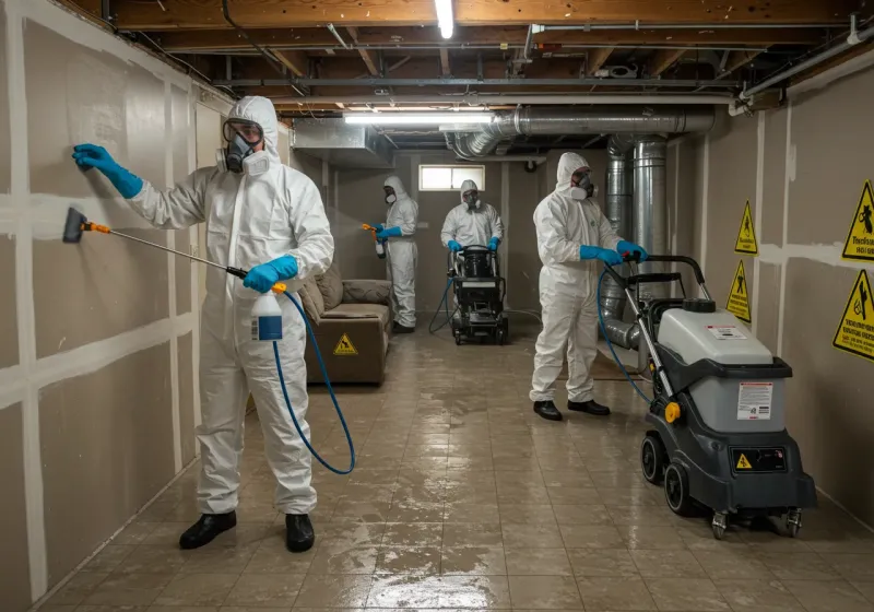 Basement Moisture Removal and Structural Drying process in Marion County, IL